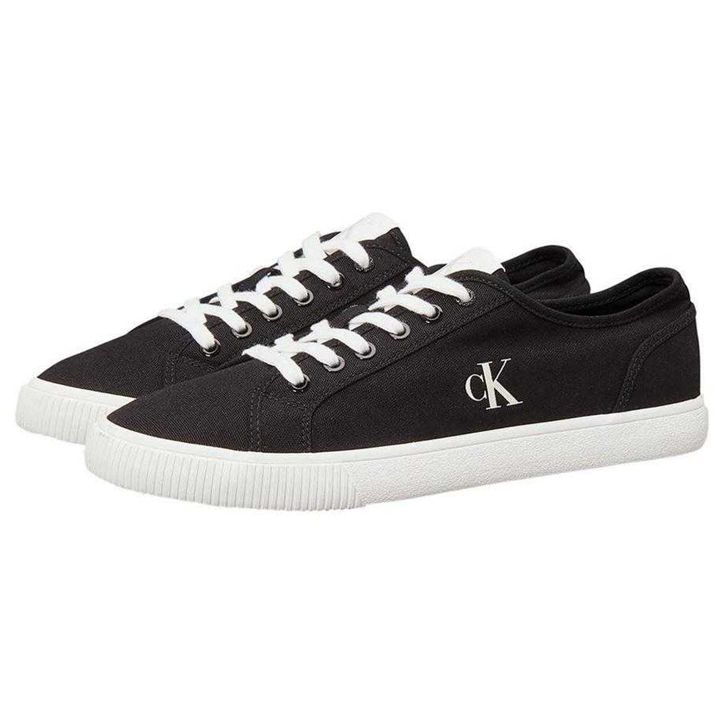 Black - Lifestyle - Calvin Klein Mens Essential Canvas Trainers