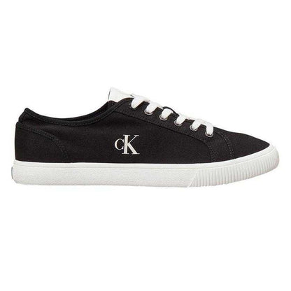 Black - Front - Calvin Klein Mens Essential Canvas Trainers
