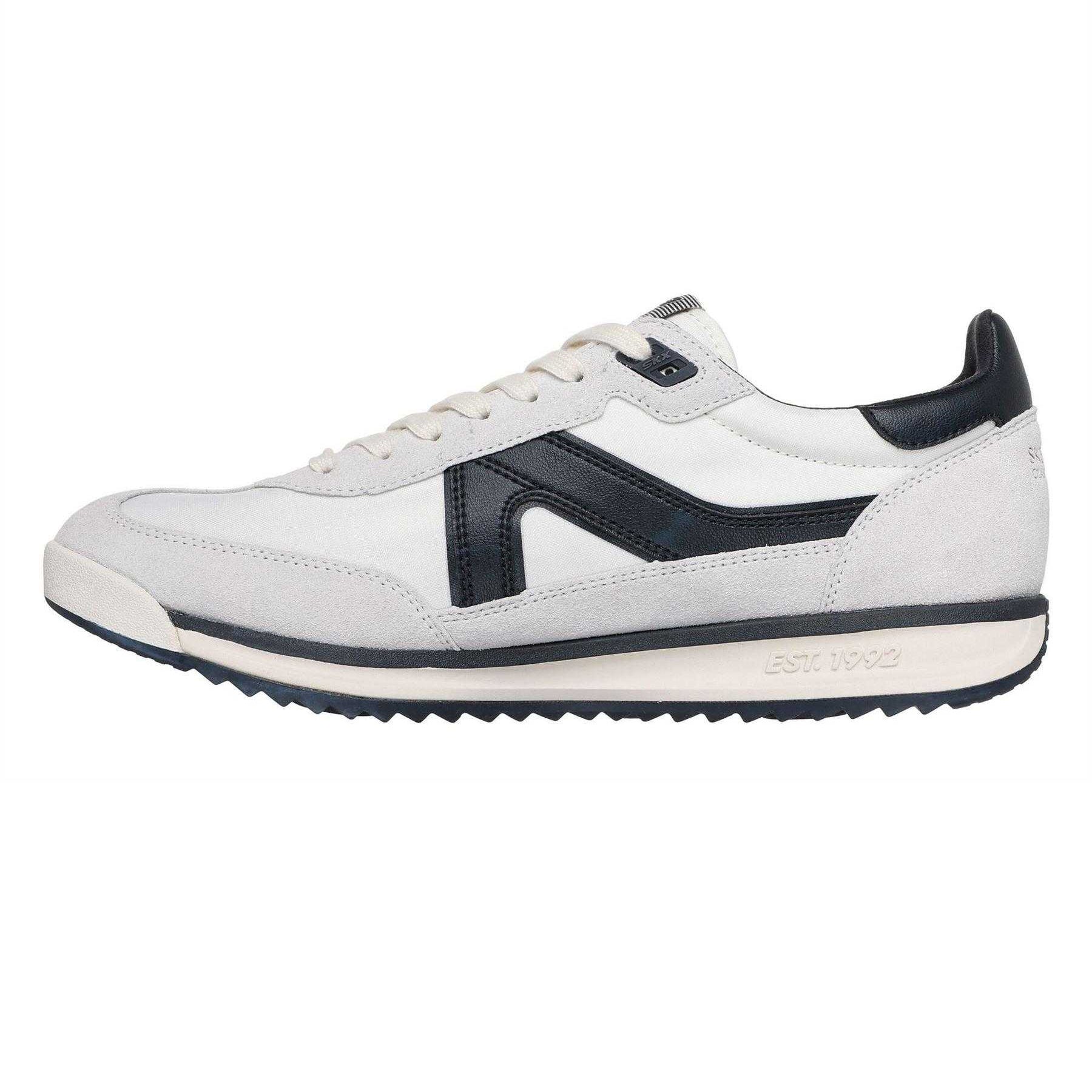 White-Black - Side - Skechers Mens SKX 92 Leather Trainers