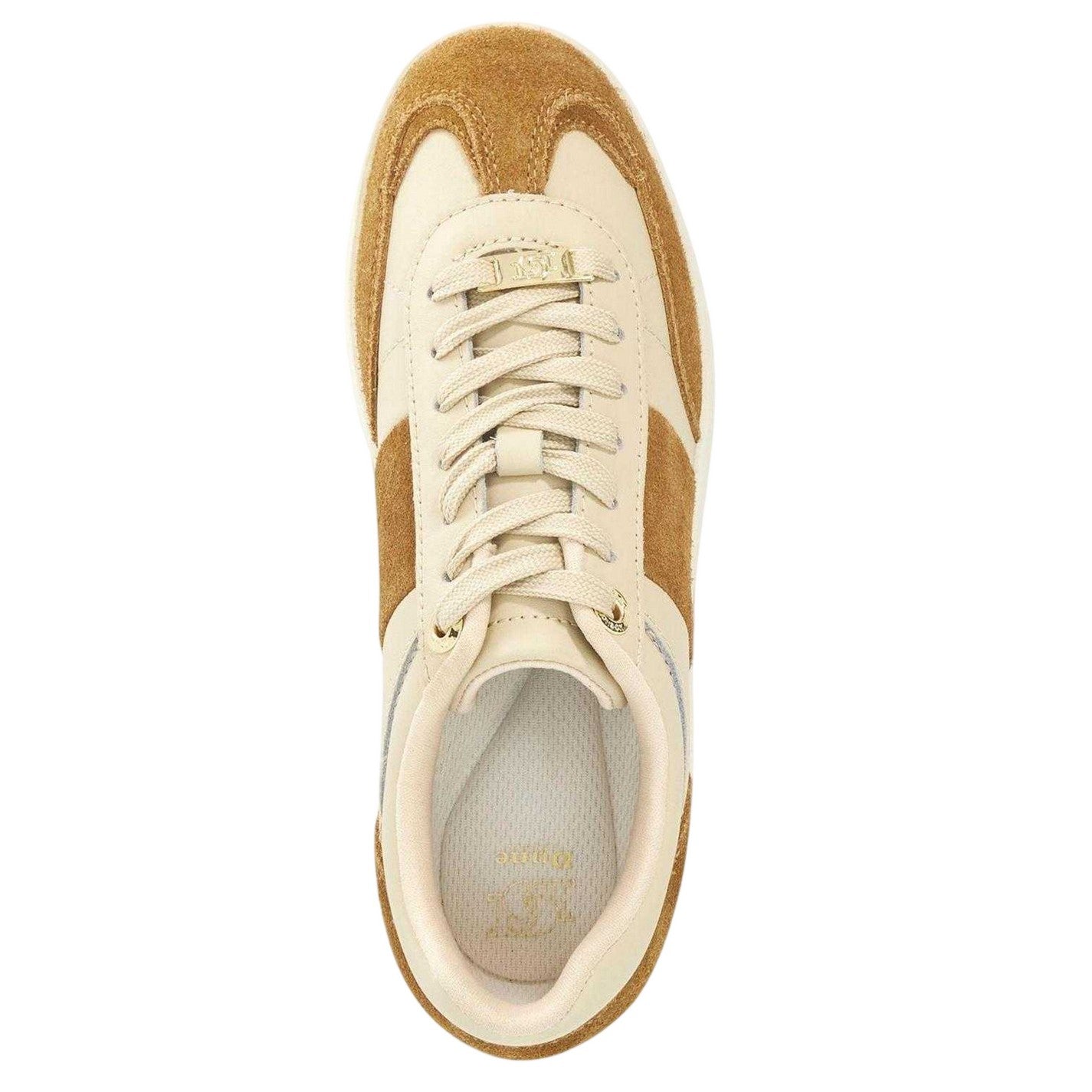 Brown - Side - Dune London Womens-Ladies Enticing Suede Platform Trainers