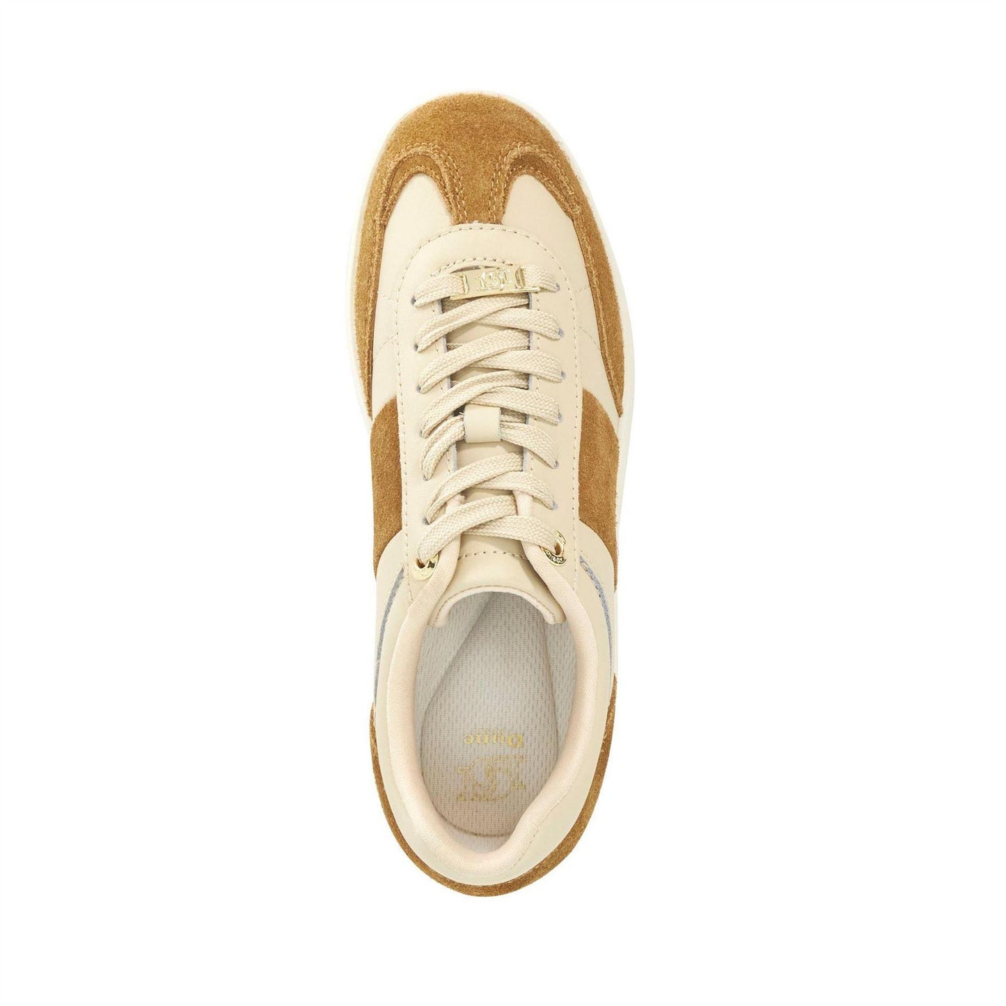 Brown - Close up - Dune London Womens-Ladies Enticing Suede Platform Trainers