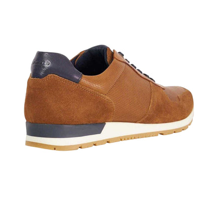 Tan - Back - Dune London Mens Toronto Suede Trainers