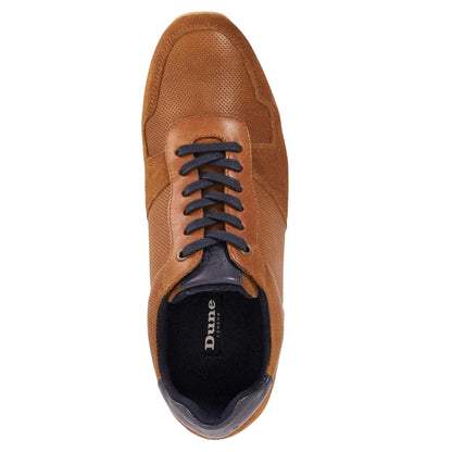 Tan - Side - Dune London Mens Toronto Suede Trainers