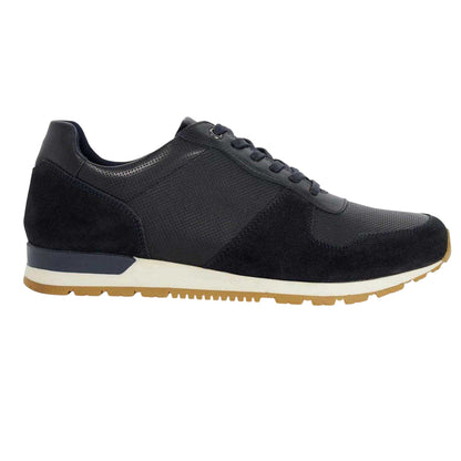 Navy - Front - Dune London Mens Toronto Suede Trainers