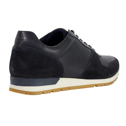 Navy - Back - Dune London Mens Toronto Suede Trainers