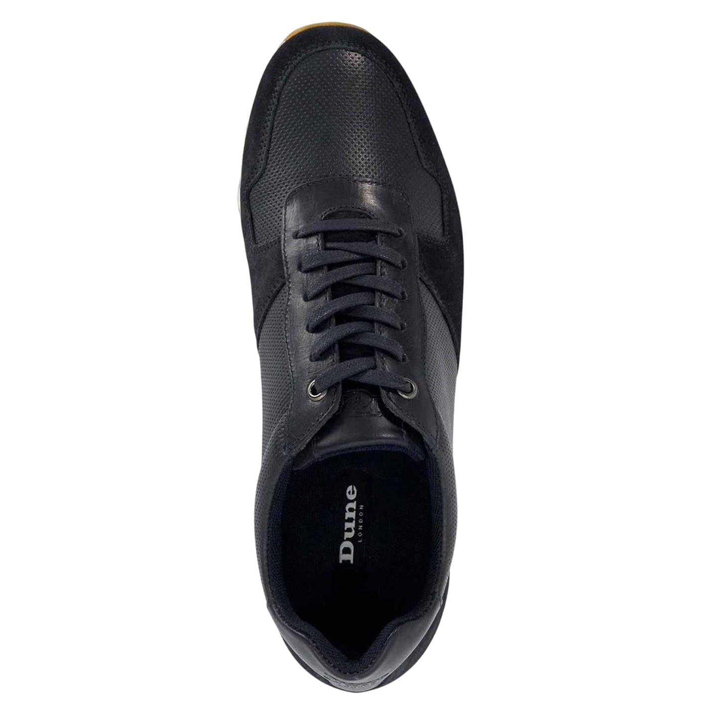 Navy - Side - Dune London Mens Toronto Suede Trainers
