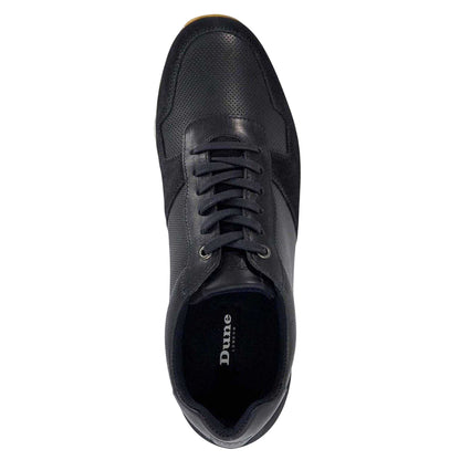 Navy - Side - Dune London Mens Toronto Suede Trainers