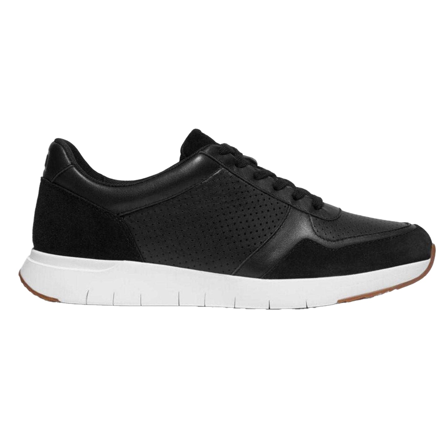 Black - Front - FitFlop Mens Leather Trainers