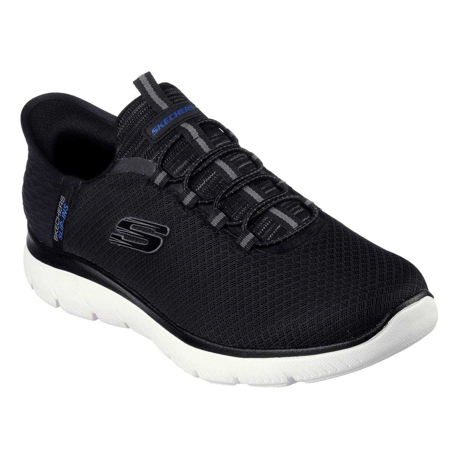 Black-White - Pack Shot - Skechers Mens Summits - High Range Slip-In Trainers