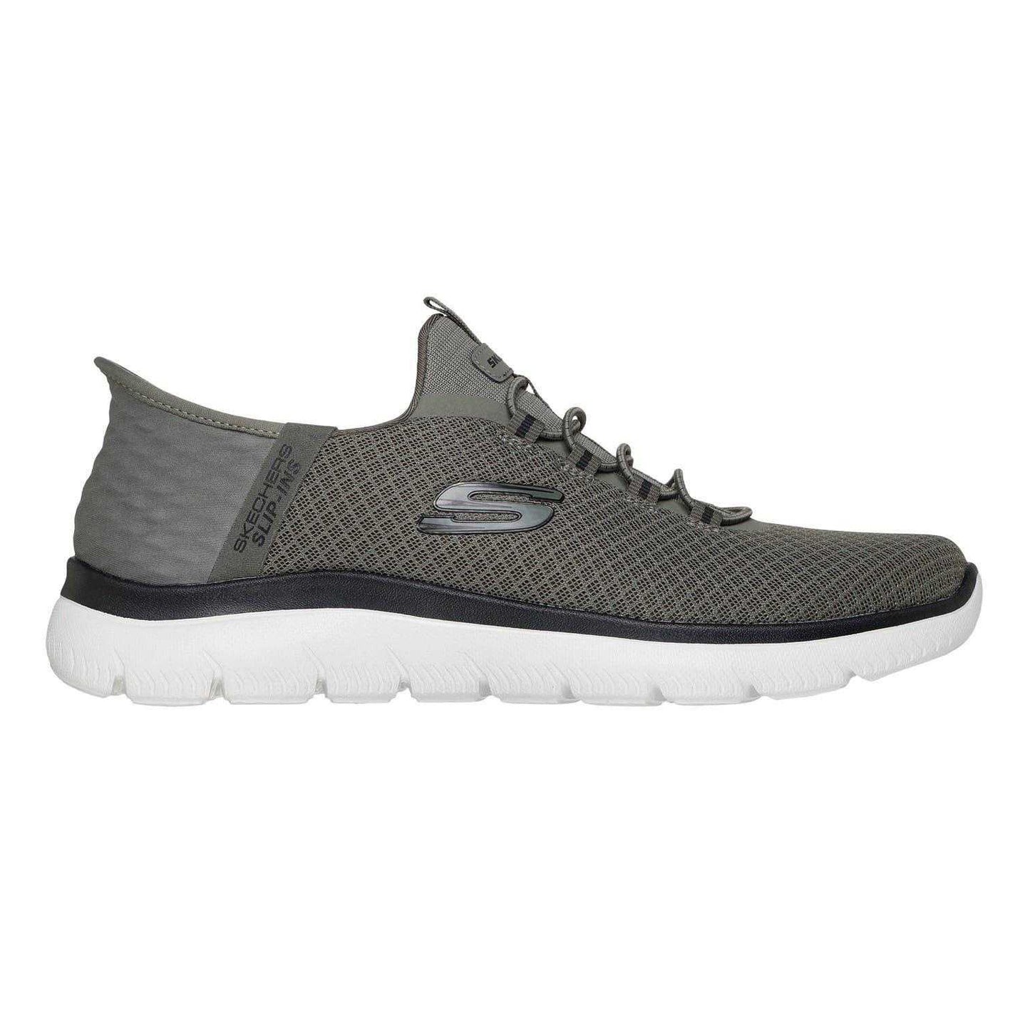 Olive - Front - Skechers Mens Summits - High Range Slip-In Trainers