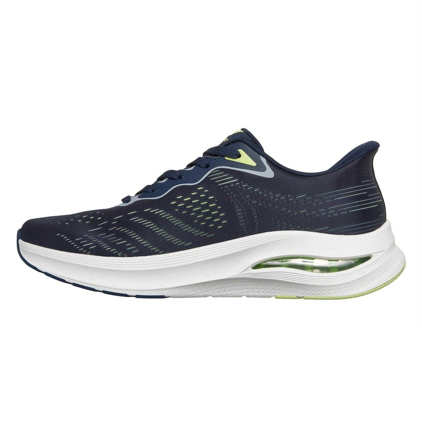 Navy-Lime - Side - Skechers Mens Slip-In Trainers