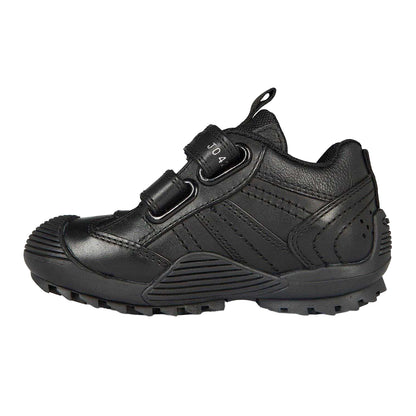 Black - Side - Geox Childrens-Kids Savage Leather Trainers