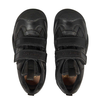 Black - Lifestyle - Geox Childrens-Kids Savage Leather Trainers