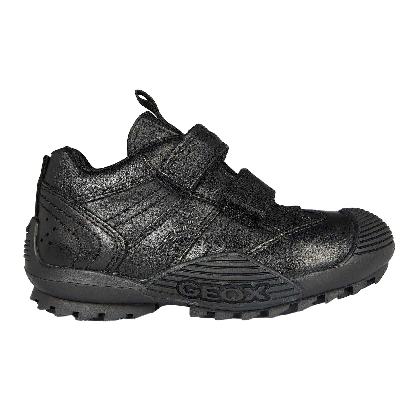 Black - Front - Geox Childrens-Kids Savage Leather Trainers