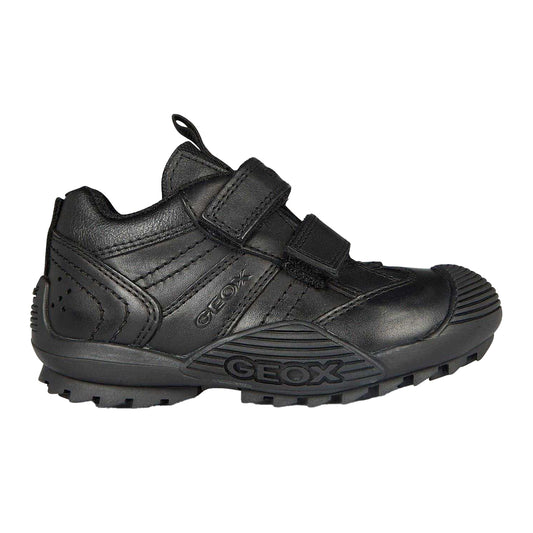 Black - Front - Geox Childrens-Kids Savage Leather Trainers