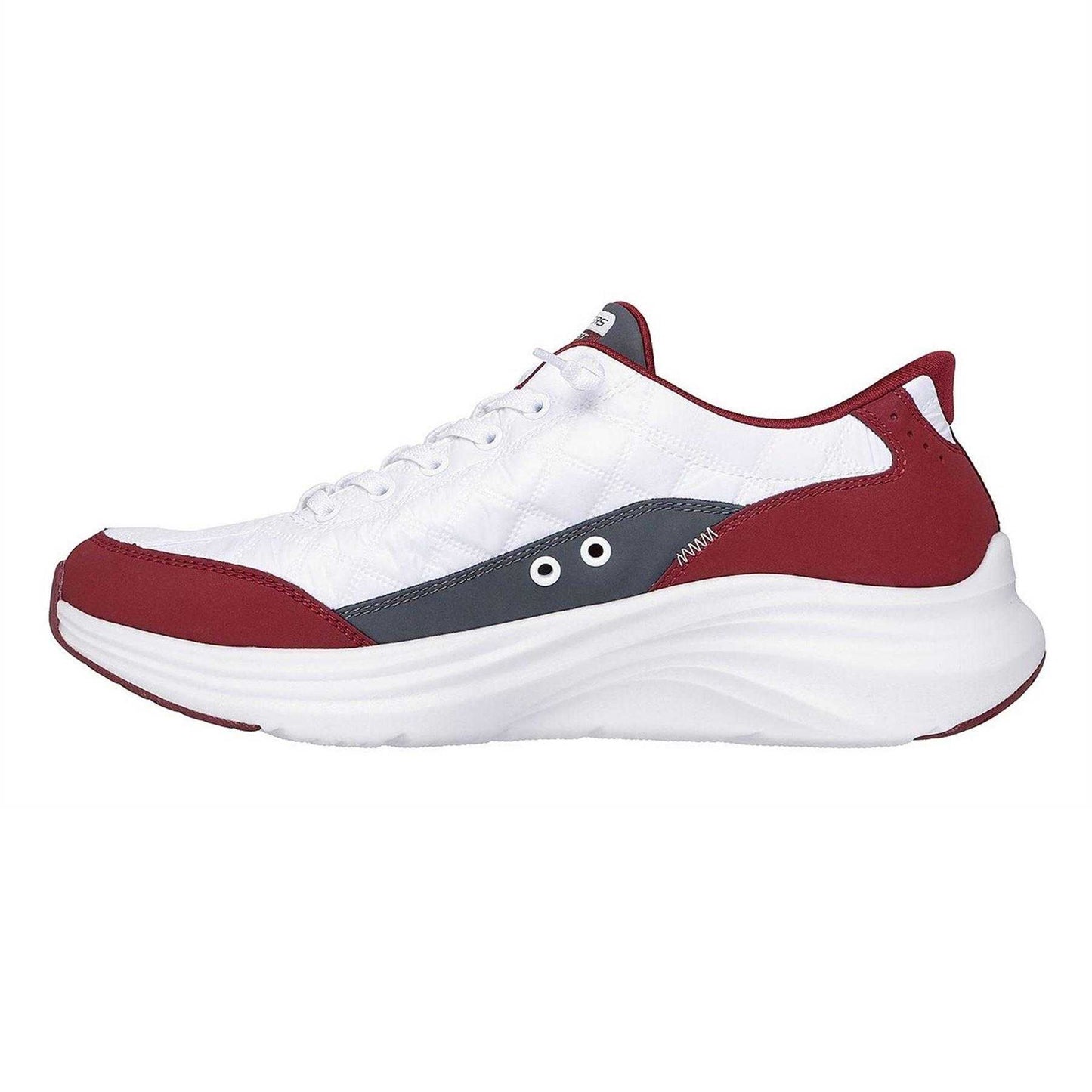 Red-White - Back - Skechers Mens Quilted Comfort Trainers