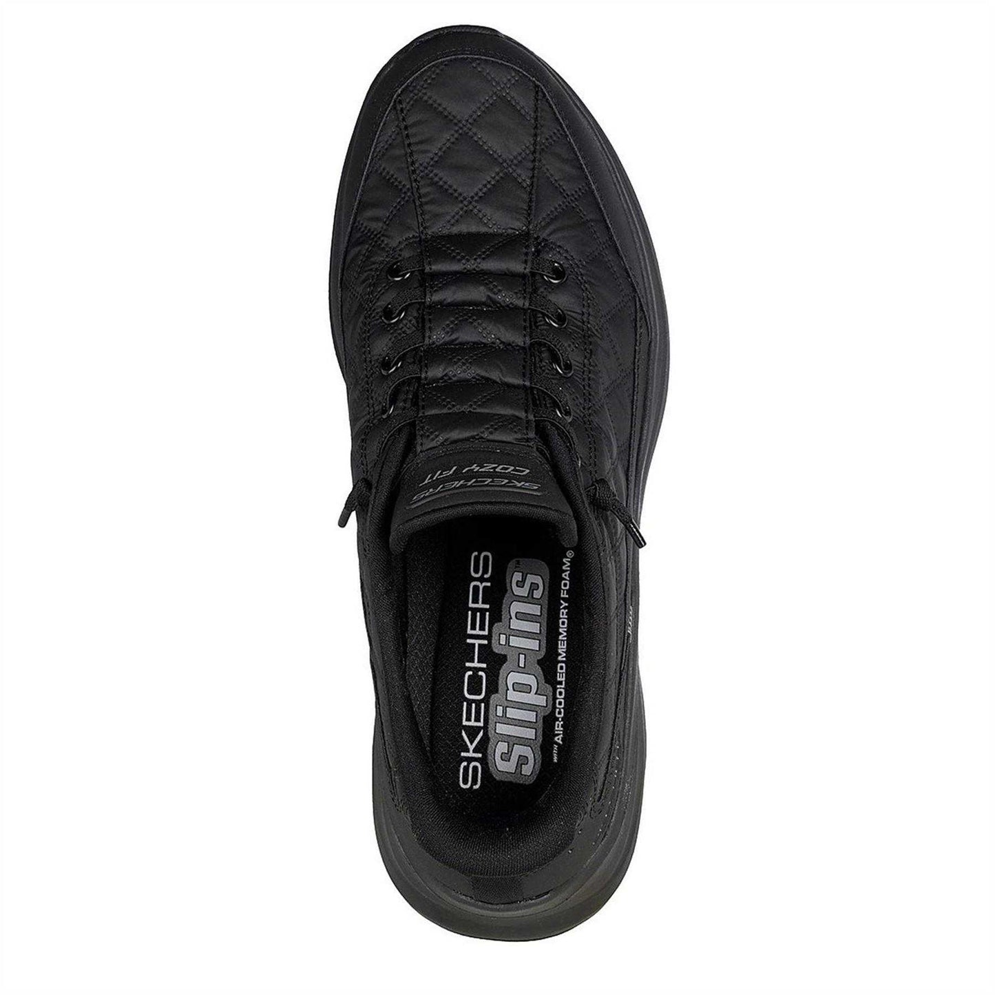 Black - Side - Skechers Mens Quilted Comfort Trainers
