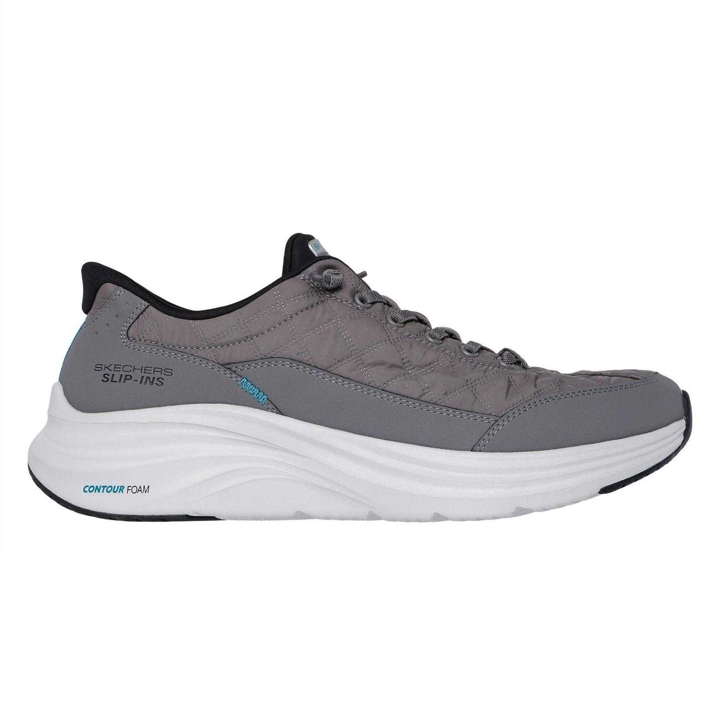 Charcoal - Front - Skechers Mens Quilted Comfort Trainers