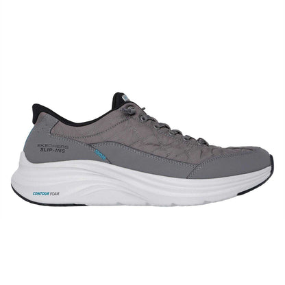 Charcoal - Front - Skechers Mens Quilted Comfort Trainers