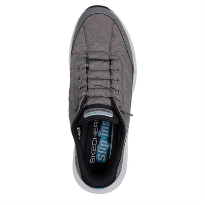 Charcoal - Side - Skechers Mens Quilted Comfort Trainers