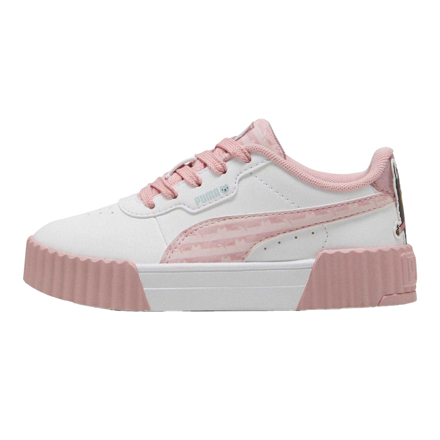 White-Pink - Back - Puma Childrens-Kids Carina 3.O Gabbys Dollhouse Trainers