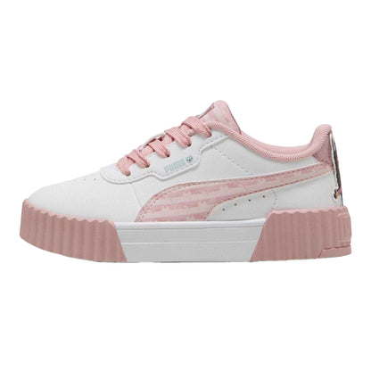 White-Pink - Back - Puma Childrens-Kids Carina 3.O Gabbys Dollhouse Trainers