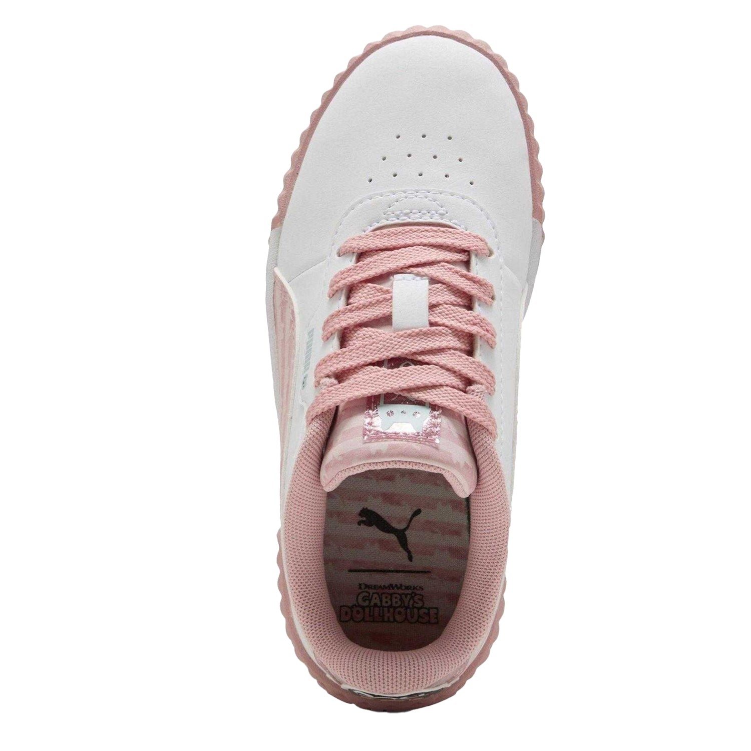 White-Pink - Side - Puma Childrens-Kids Carina 3.O Gabbys Dollhouse Trainers