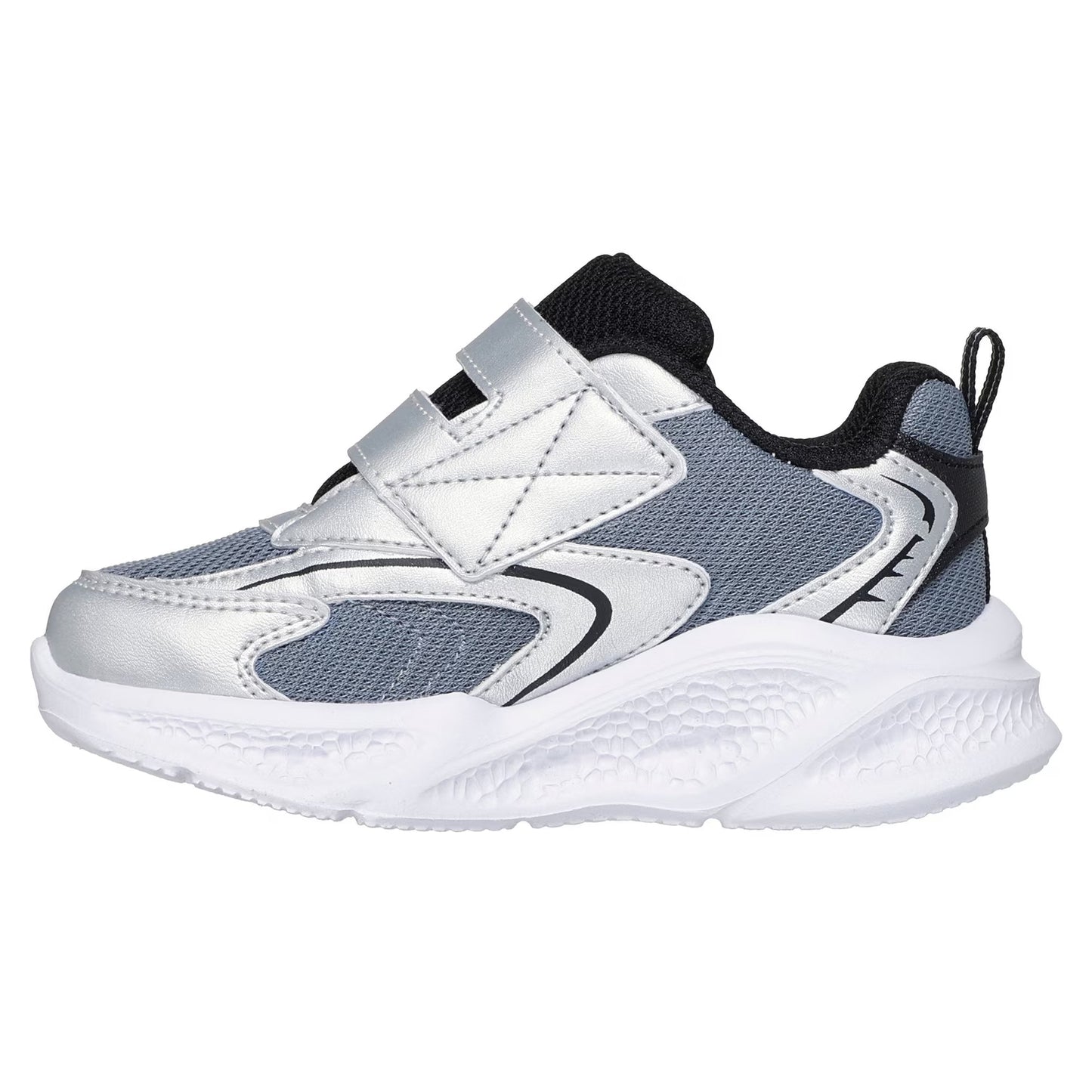 Silver-Black - Back - Skechers Toddler Meteor Lights Trainers