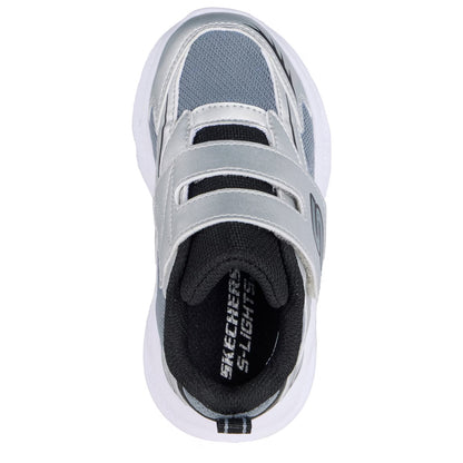 Silver-Black - Side - Skechers Toddler Meteor Lights Trainers