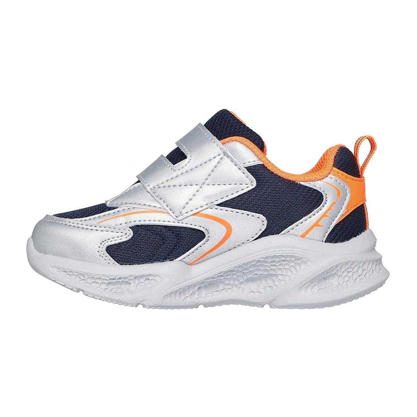 Silver-Orange - Back - Skechers Toddler Meteor Lights Trainers