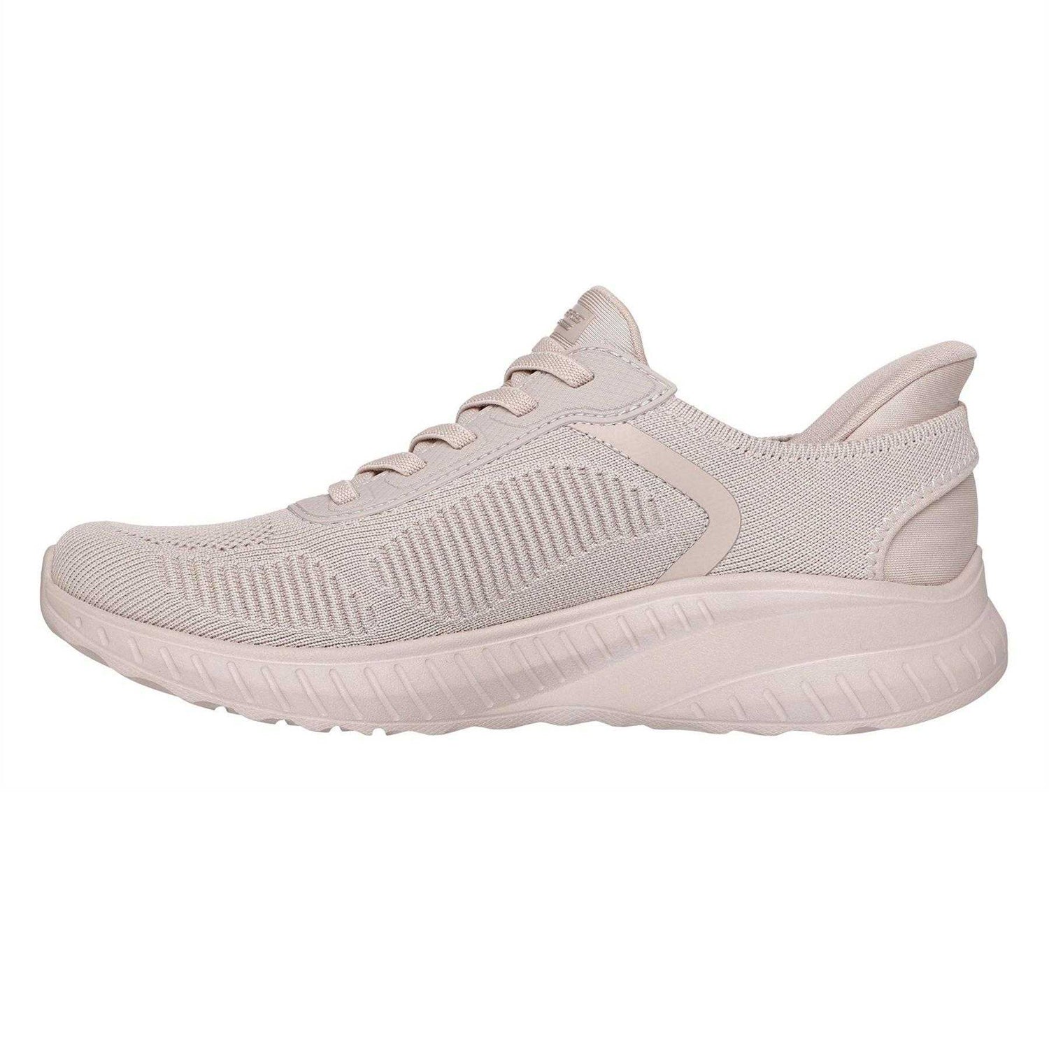 Natural - Back - Skechers Womens-Ladies BOBS Sport Squad Chaos Flat Trainers