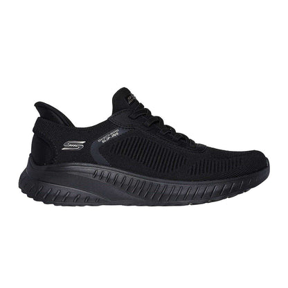 Triple Black - Front - Skechers Womens-Ladies BOBS Sport Squad Chaos Flat Trainers