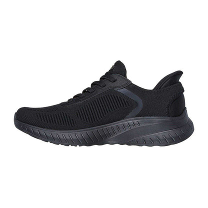 Triple Black - Back - Skechers Womens-Ladies BOBS Sport Squad Chaos Flat Trainers