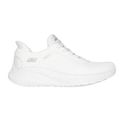 White - Front - Skechers Womens-Ladies BOBS Sport Squad Chaos Flat Trainers