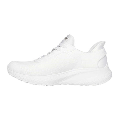 White - Back - Skechers Womens-Ladies BOBS Sport Squad Chaos Flat Trainers