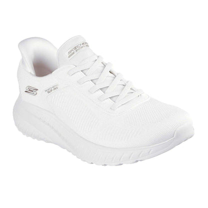 White - Pack Shot - Skechers Womens-Ladies BOBS Sport Squad Chaos Flat Trainers