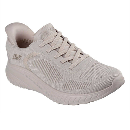 Natural - Pack Shot - Skechers Womens-Ladies BOBS Sport Squad Chaos Flat Trainers
