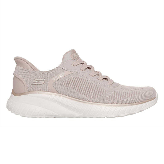 Natural Gold - Front - Skechers Womens-Ladies BOBS Sport Squad Chaos Flat Trainers