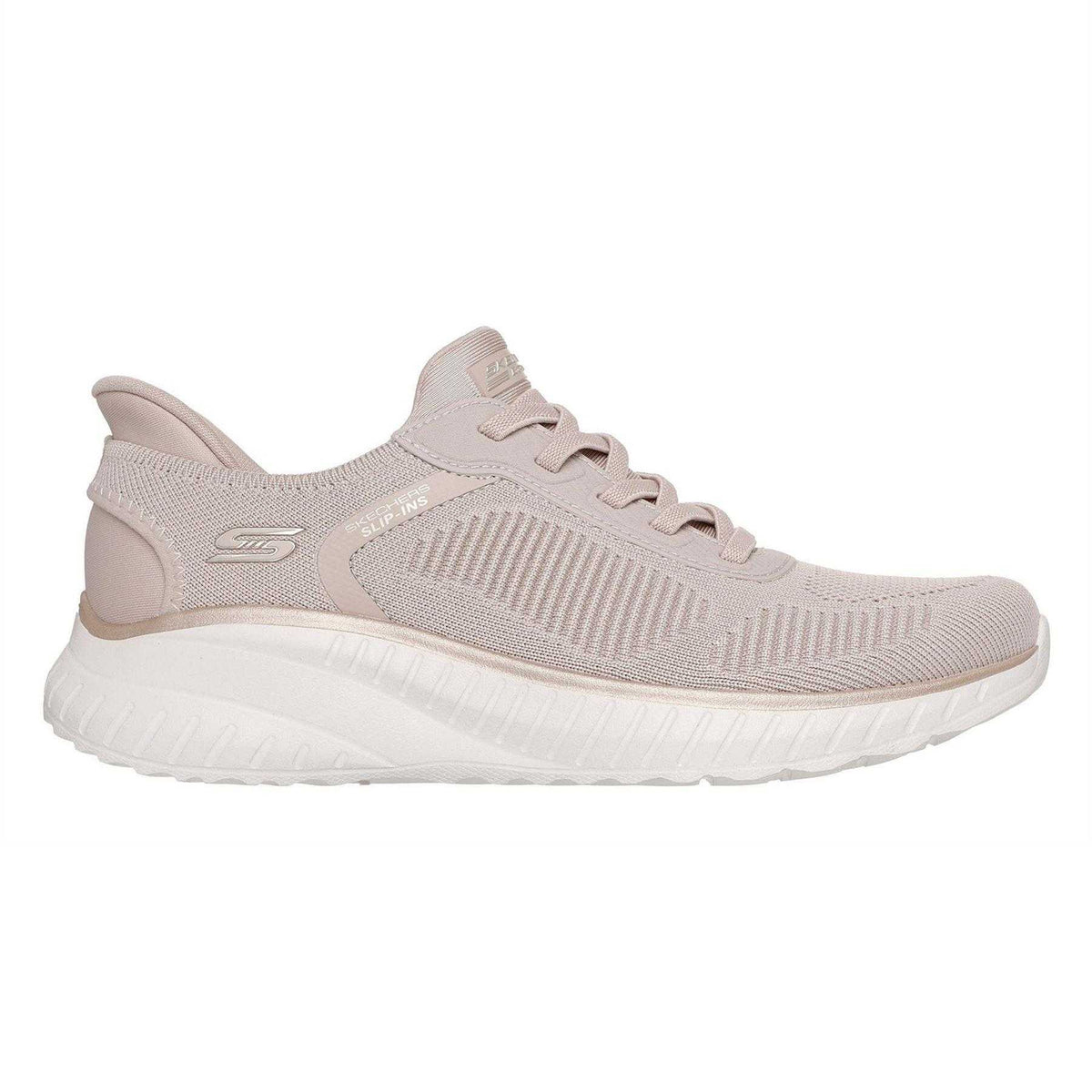 Natural Gold - Front - Skechers Womens-Ladies BOBS Sport Squad Chaos Flat Trainers