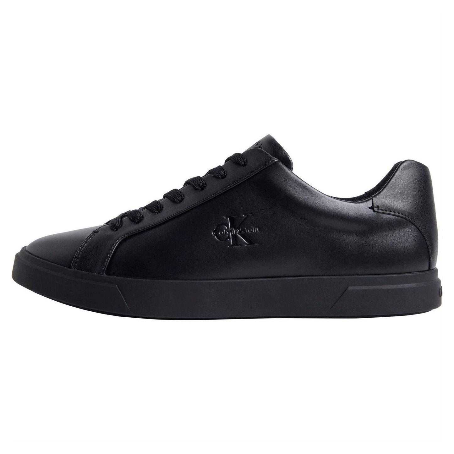 Triple Black - Side - Calvin Klein Mens Leather Trainers