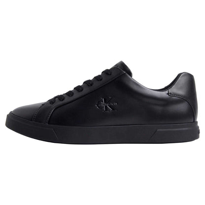 Triple Black - Side - Calvin Klein Mens Leather Trainers