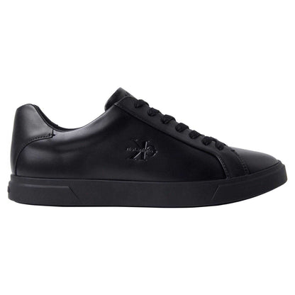 Triple Black - Front - Calvin Klein Mens Leather Trainers
