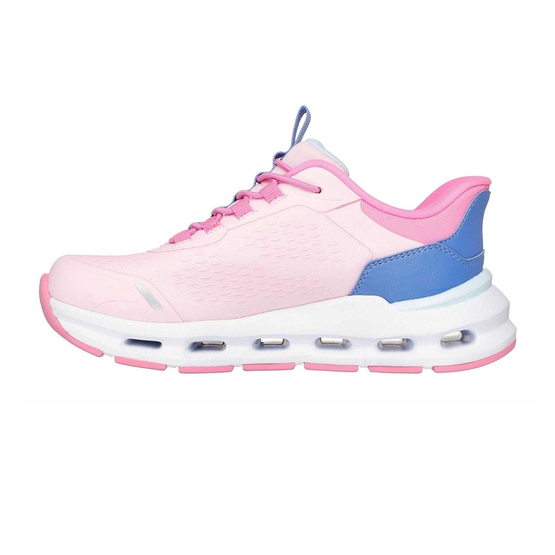 Pink-Blue - Back - Skechers Girls Glide Step Vista Lane Trainers