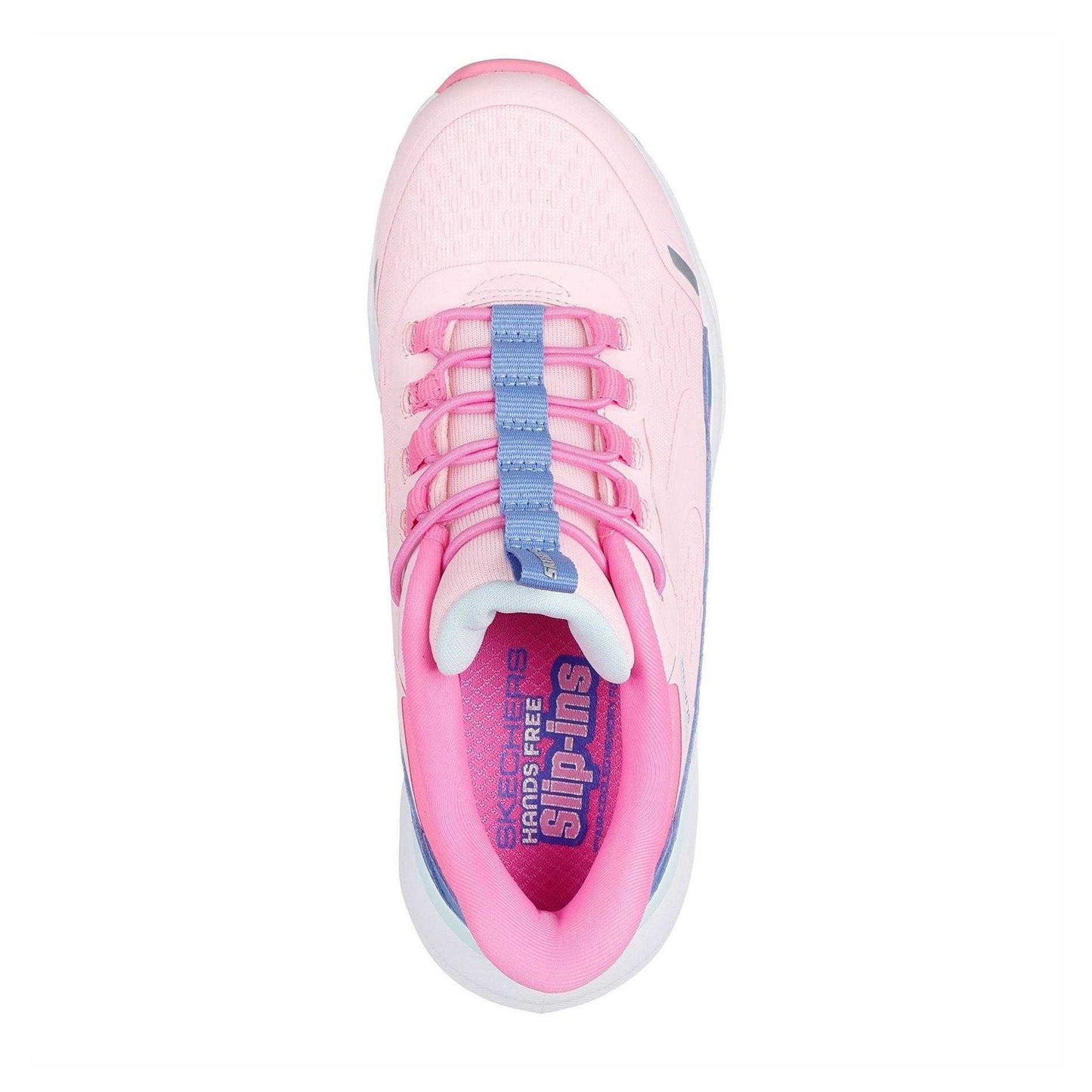 Pink-Blue - Side - Skechers Girls Glide Step Vista Lane Trainers