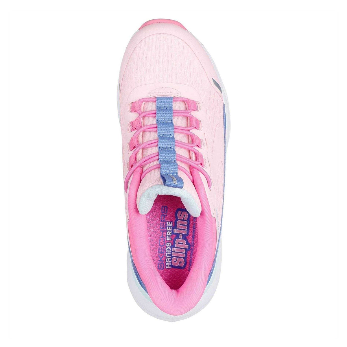 Pink-Blue - Side - Skechers Girls Glide Step Vista Lane Trainers