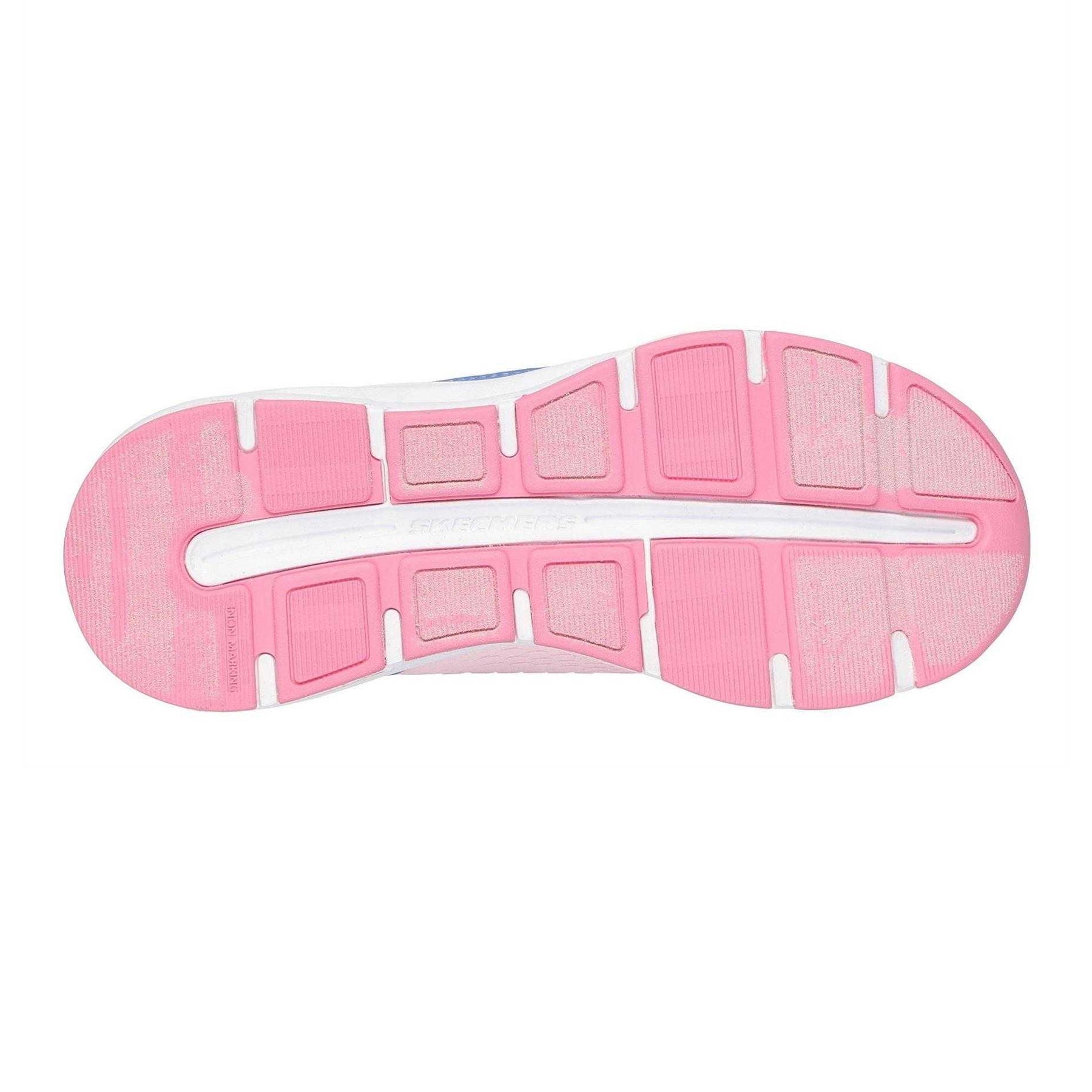 Pink-Blue - Lifestyle - Skechers Girls Glide Step Vista Lane Trainers