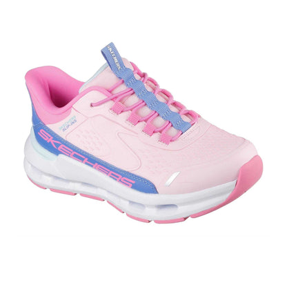 Pink-Blue - Pack Shot - Skechers Girls Glide Step Vista Lane Trainers