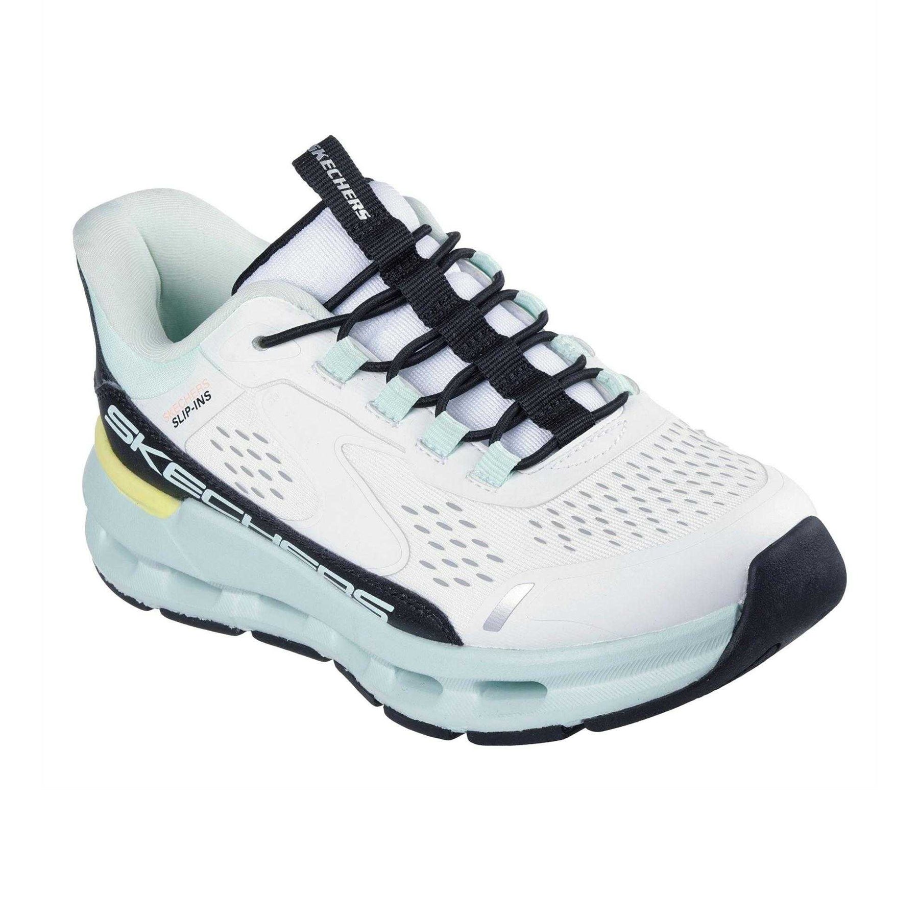 White - Pack Shot - Skechers Girls Glide Step Vista Lane Trainers