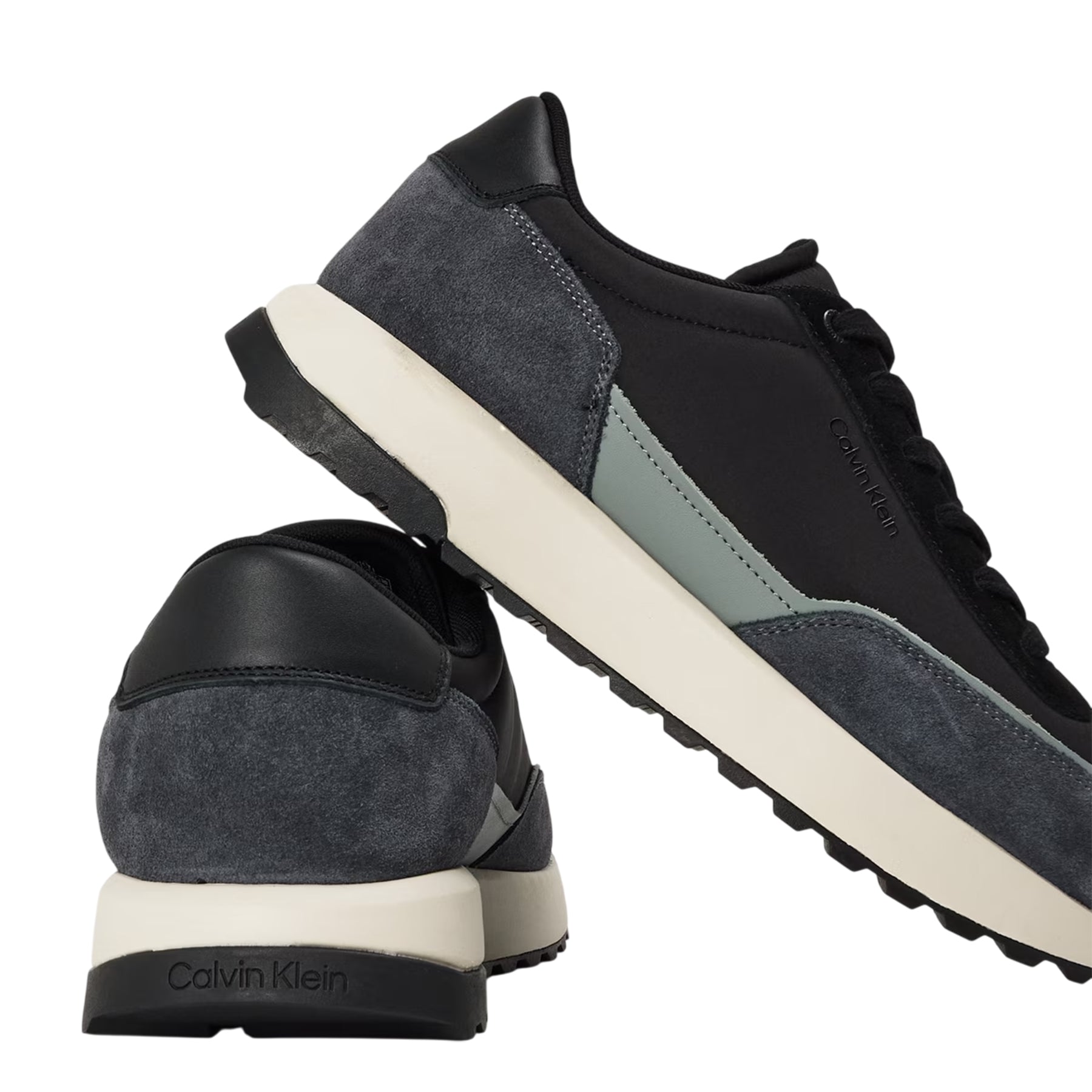 Magnet-Black - Side - Calvin Klein Mens Reprieve Suede Trainers