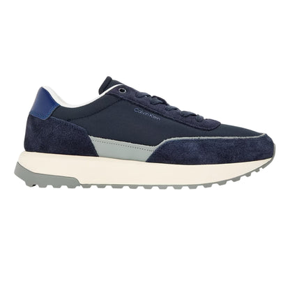 Navy-Granite - Front - Calvin Klein Mens Reprieve Suede Trainers